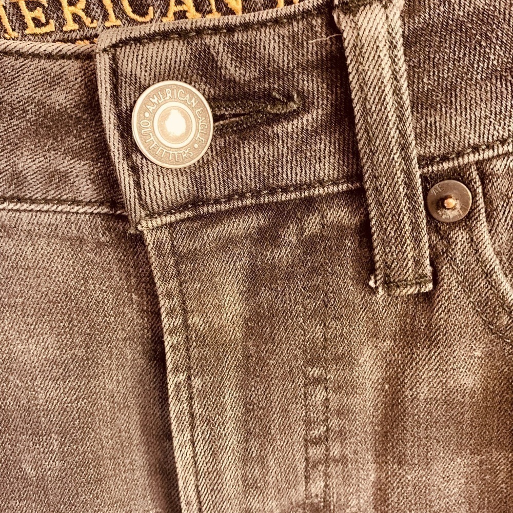 American Eagle Outfitters 360 Extreme Flex Slim Straight Denim Black Jeans 28x30 - Picture 6 of 16